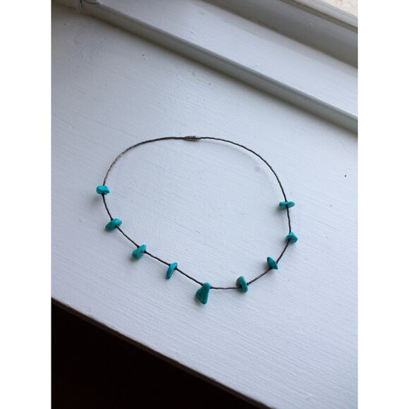 Vintage Southwestern Turquoise Nugget Necklace - Picture 3 of 8